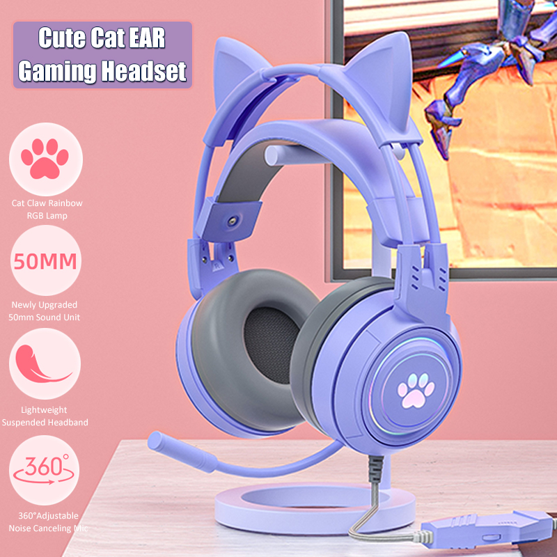 Gaming Accessories Monitor - Симпатичные игровые наушники с кошачьими ушками