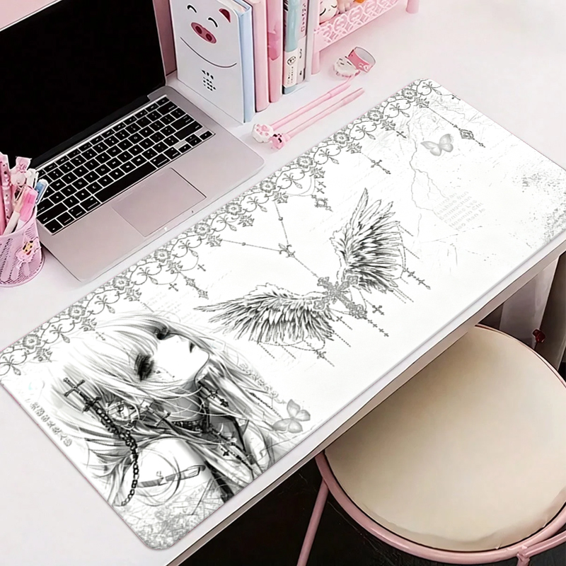 Gaming Accessories Girls - Кожаный коврик для мыши, черно-белый, в