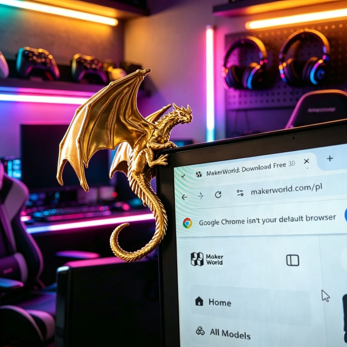 Gaming Accessories Monitor - Крутая фигурка дракона для монитора: уникальный